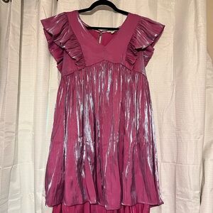 Umgee Shimmering Pink Midi Dress